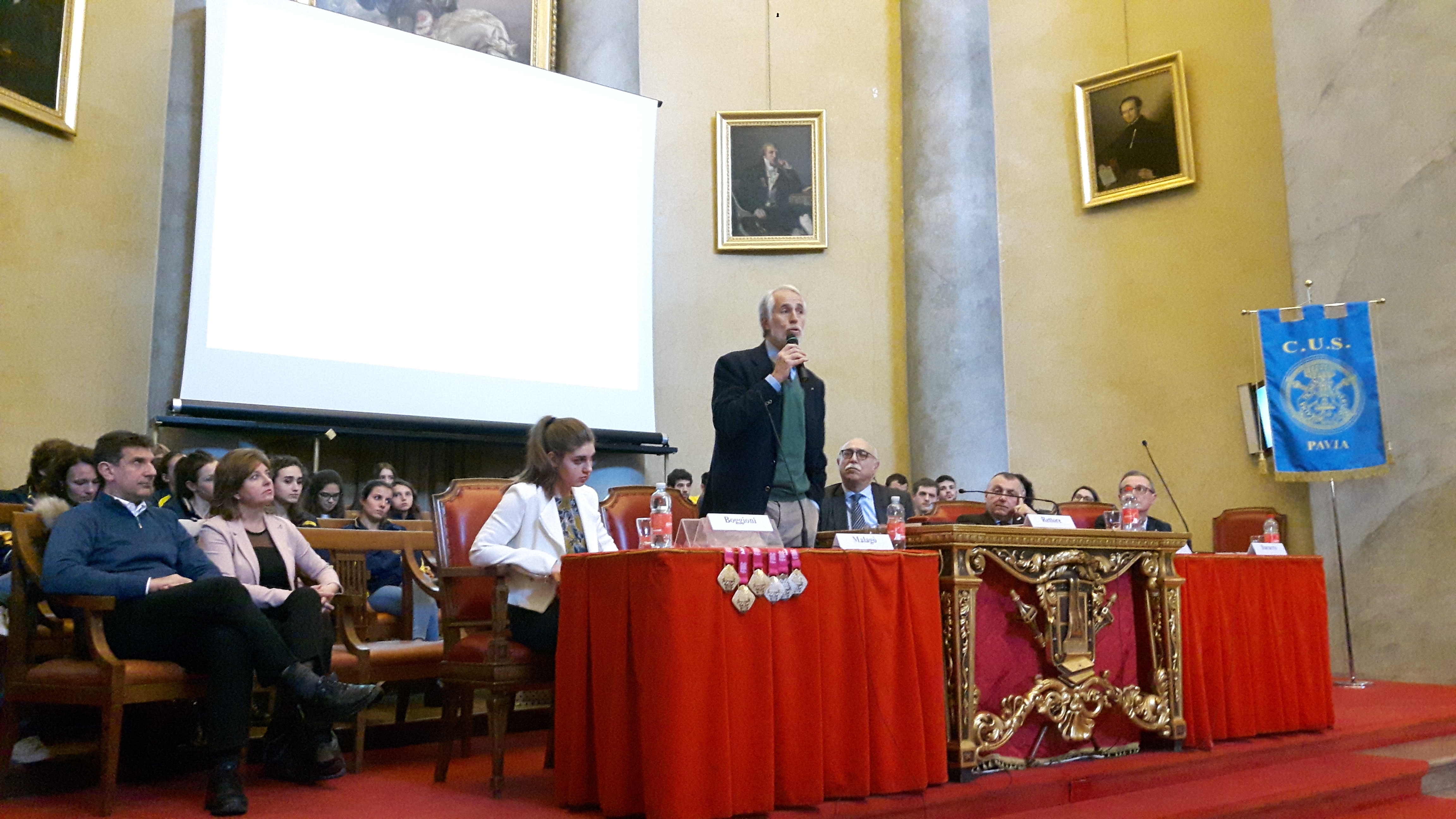 Malagó all'inaugurazione dell'anno sportivo universitario di Pavia