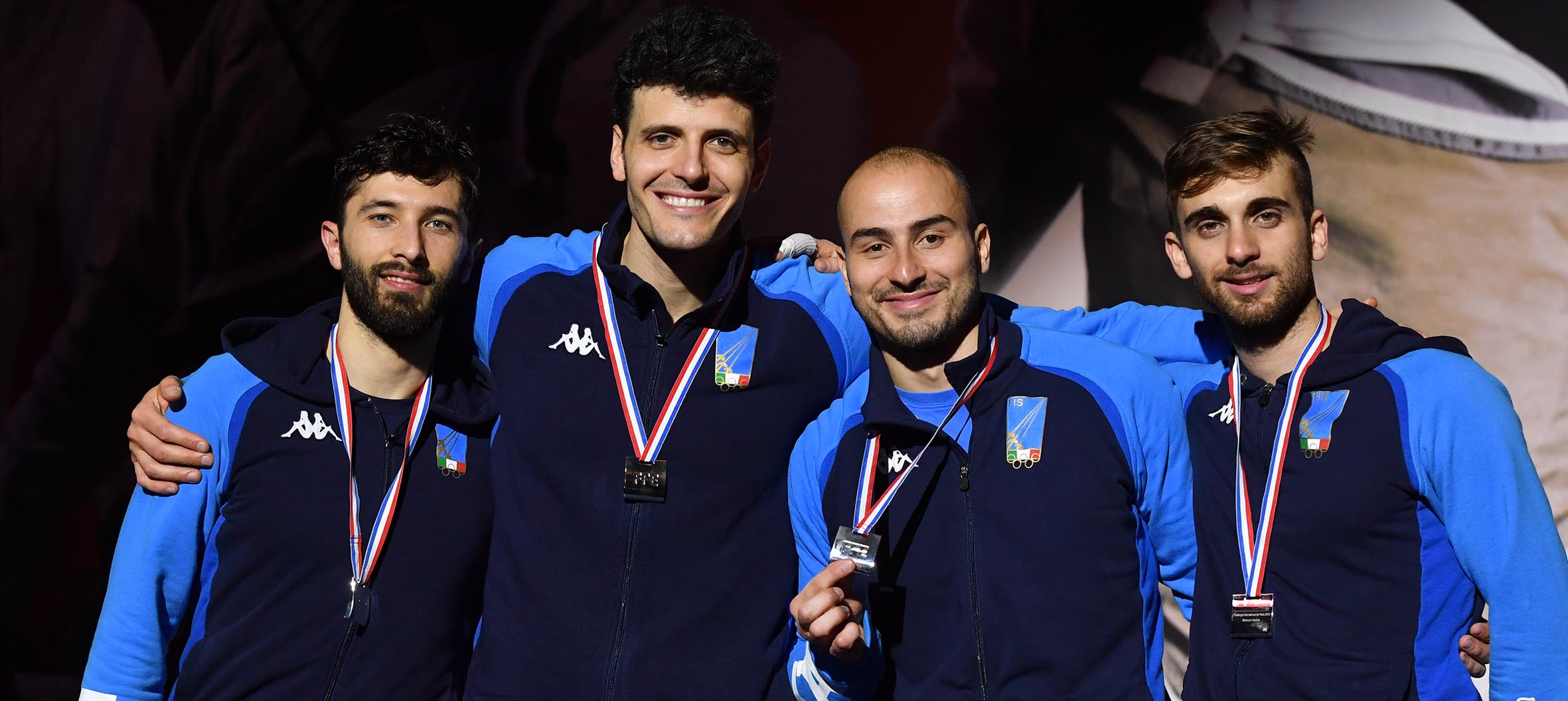 squadra ITALIA fioretto maschile PARIGI2018 Avola Cassara Foconi Garozzo