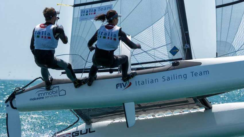 Gli azzurri Vittorio Bissaro e Silvia Sicouri conquistano la medaglia d’argento al Campionato Europeo della classe olimpica Nacra 17