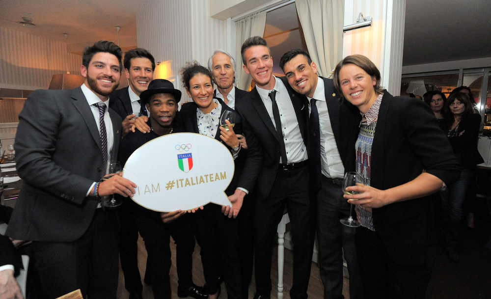 Festa degli azzurri del club olimpico a Roma con vista su Rio 2016