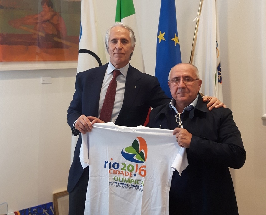 Il Presidente Malagò ha ricevuto Apicella, delegato del Coni in Brasile