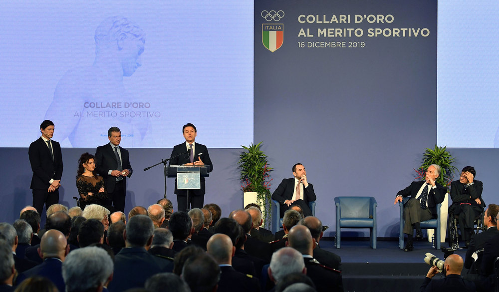 Sport in festa, consegnati i Collari d'Oro 2019. Il Premier Conte: incarnate l'Italia migliore