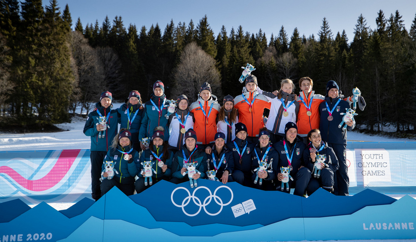 Losanna 2020: bronzo per la squadra azzurra di fondo, salto e combinata. 3° Nadalini (short track)