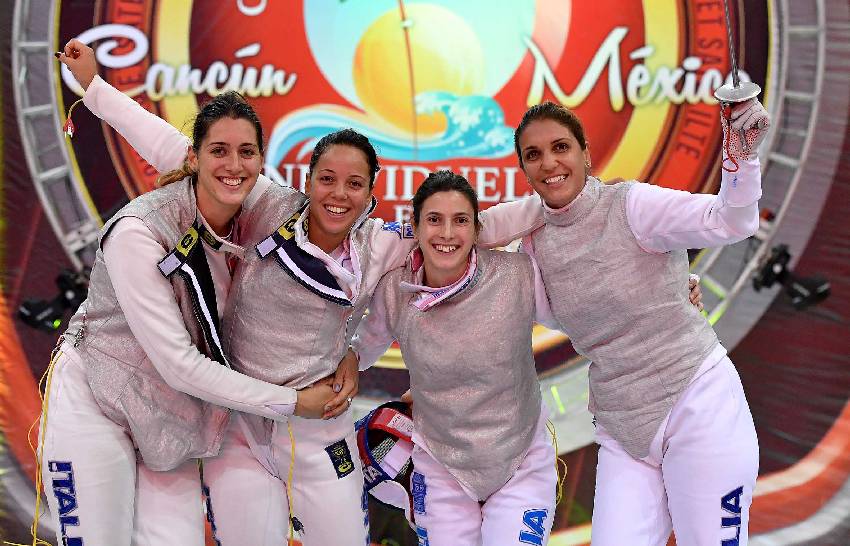 Coppa del mondo fioretto: podio individuale tricolore con Errigo, Vardaro, Batini. Italia 1ª a squadre