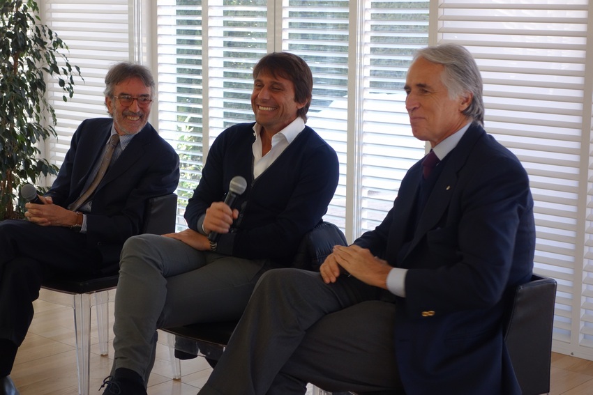 Il ct della Nazionale di calcio Antonio Conte al corso di Management Olimpico