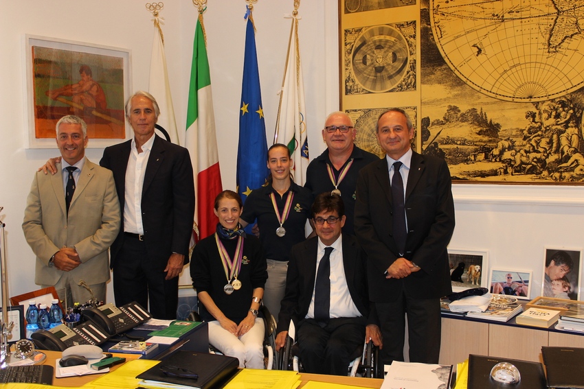 Malagò riceve Sara Morganti e Anna Cavallaro, medagliate ai World Equestrian Games